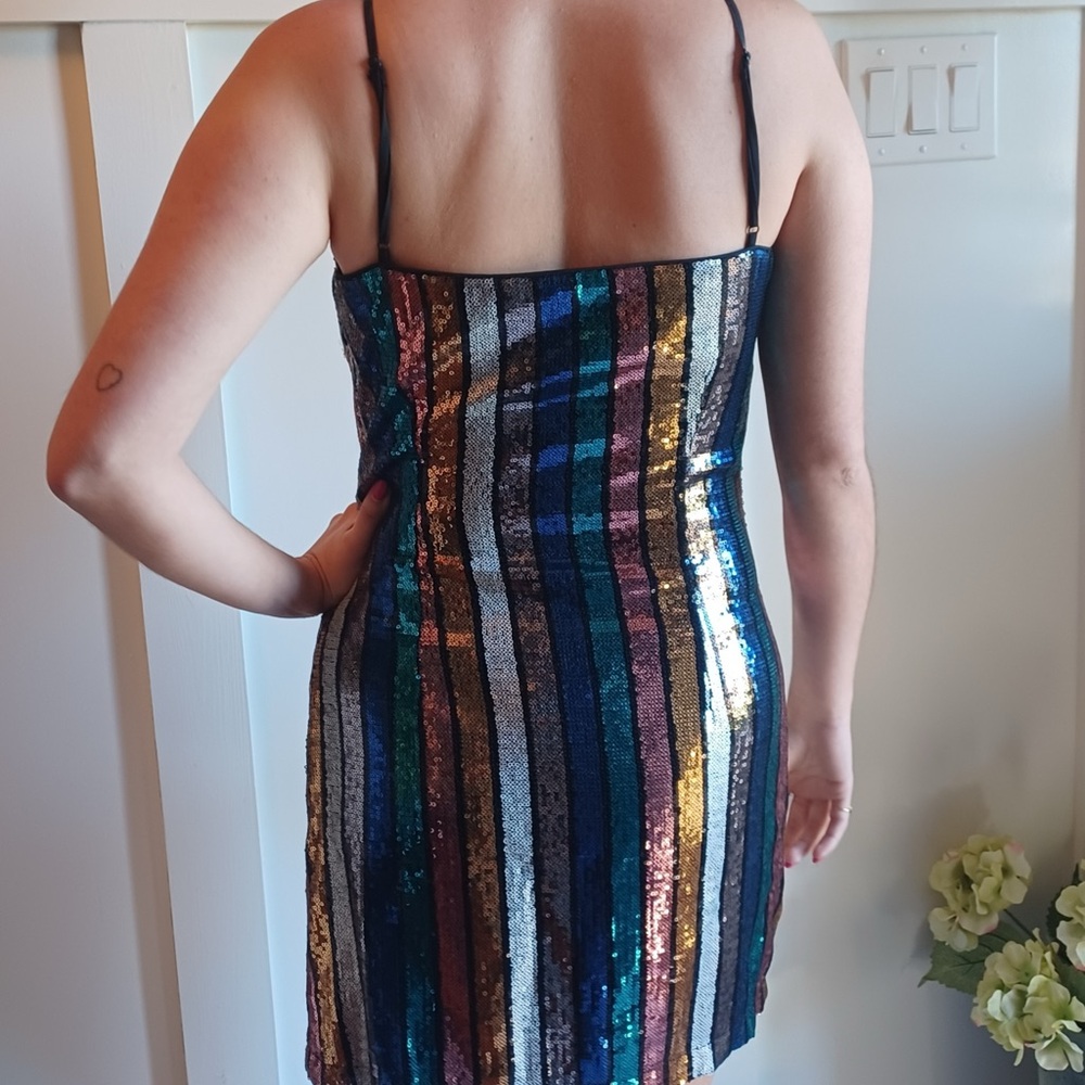 Altered State Multicolor Sequin Striped Cocktail … - image 2